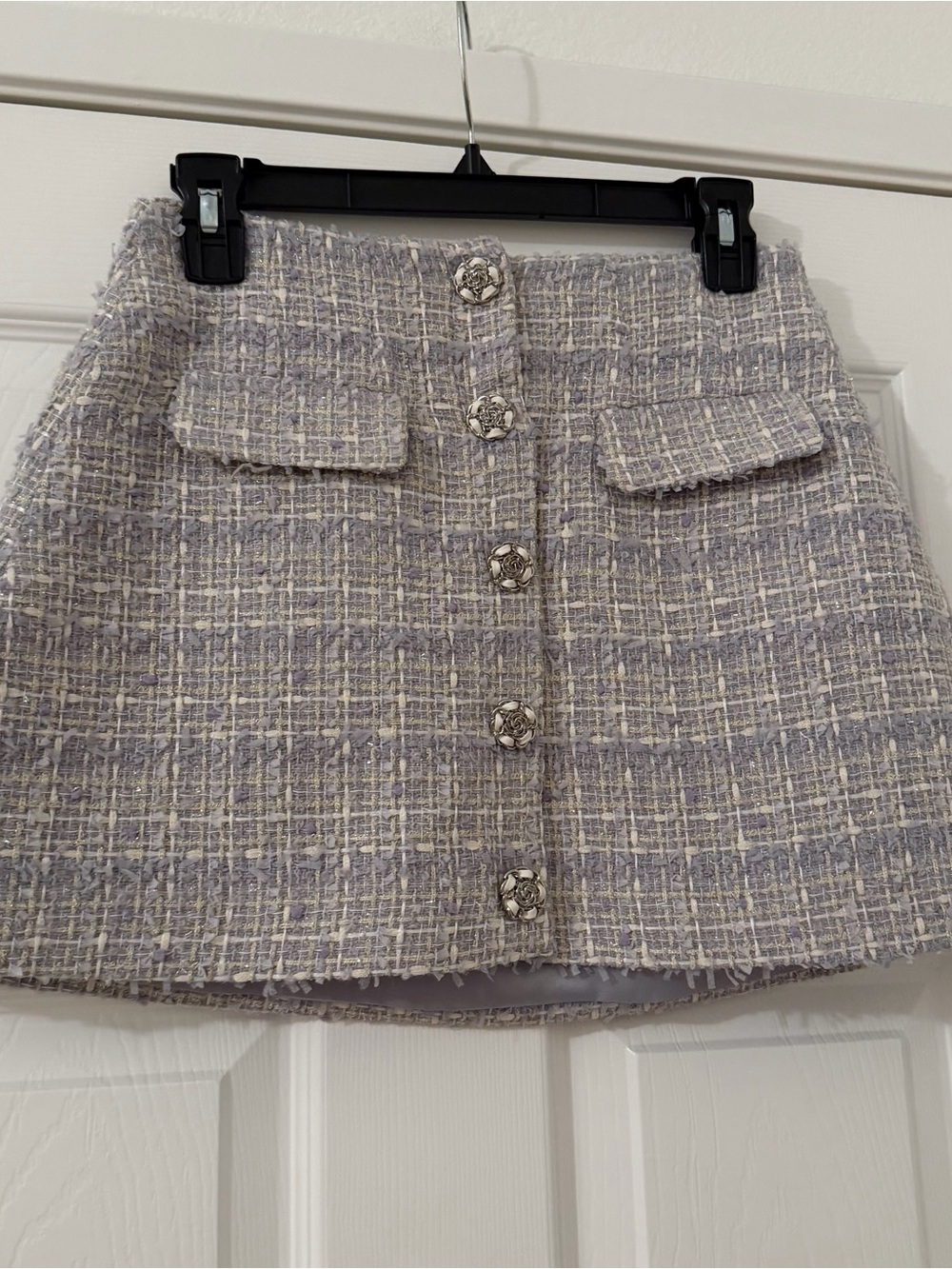 ASTR The Label Mavey Tweed Button Down Skirt